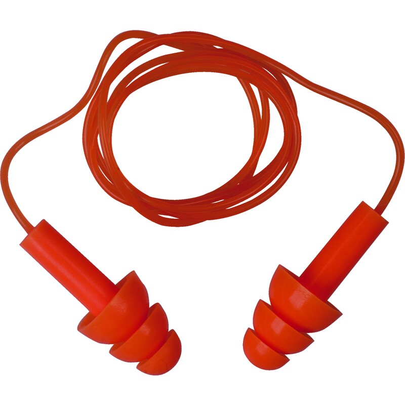 PVC CORDED EARPLUGS; 10 PAIR